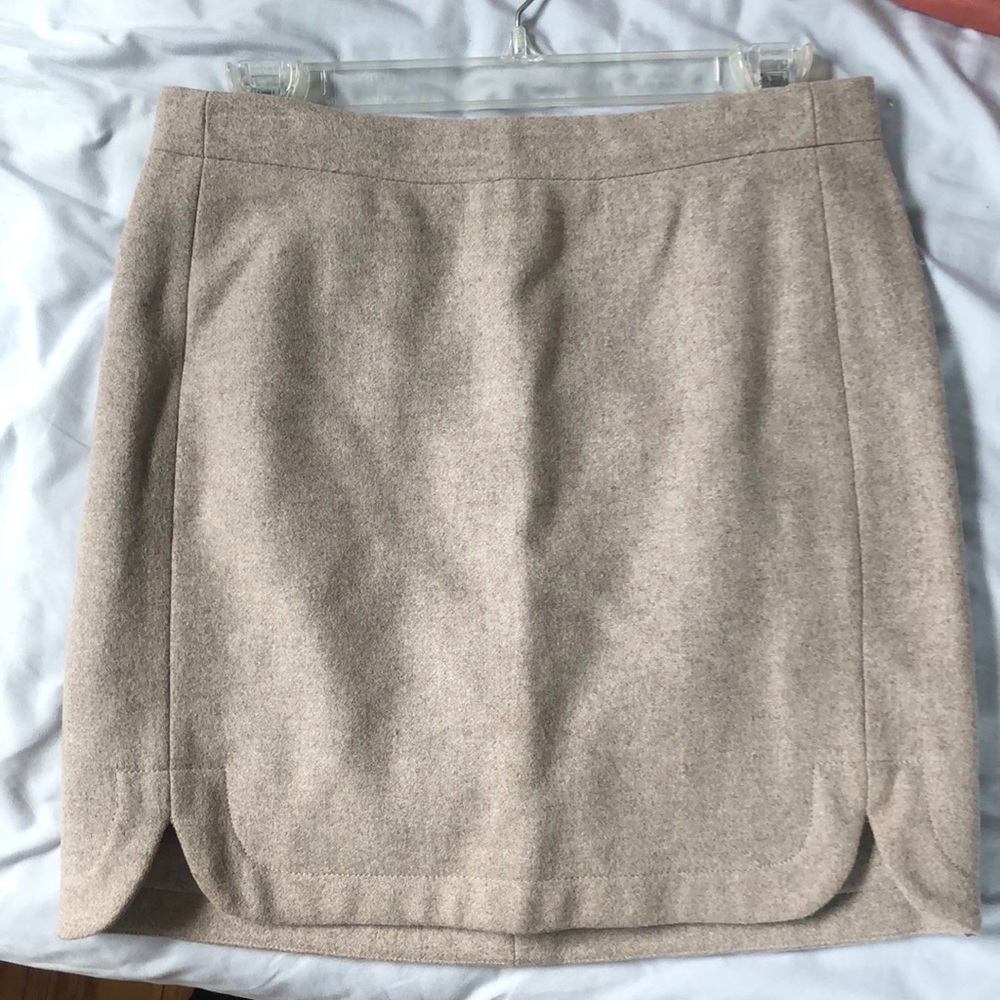 Beige wool skirt j crew